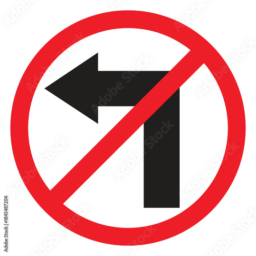 Do not turn left traffic sign Victor Illustration
