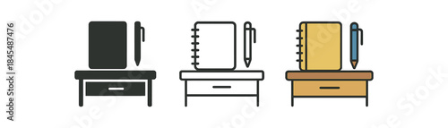 neurodivergent workspace tidy desk with single notebook and pen