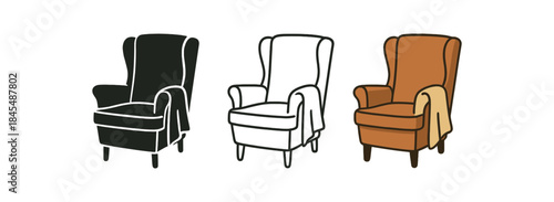 sensory rest cozy armchair with high back and blanket