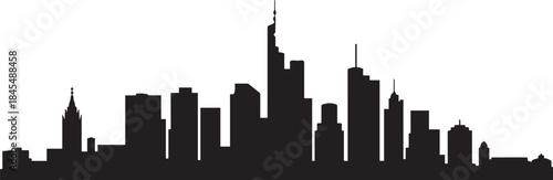 Frankfurt skyline. Travel Frankfurt famous landmarks. design Vector black silhouette