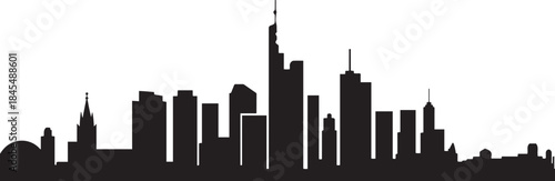 Frankfurt skyline. Travel Frankfurt famous landmarks. design Vector black silhouette