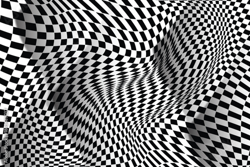 Wavy chess board chessboard concept wave distortion effect vector
