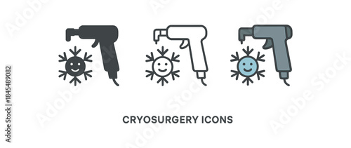 cryosurgery cooling sensation icon snowflake with gentle smile face