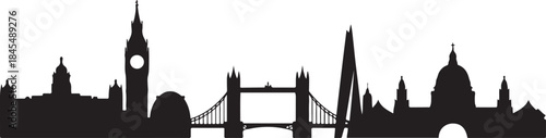 England City Skyline. design Vector black silhouette