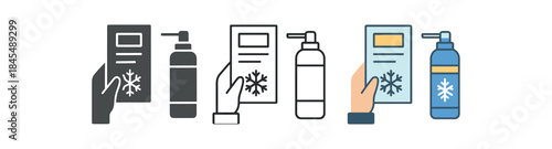 cryosurgery hand holding instruction leaflet next to cryo bottle