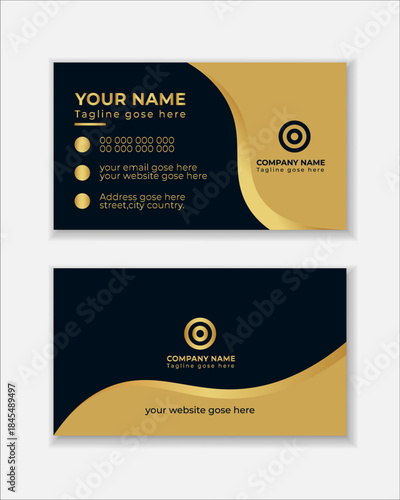 Luxury Black and Gold Business Card Template with Modern QR Code Placeholder