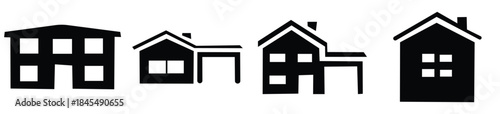 Vector set of house thin line icons. 