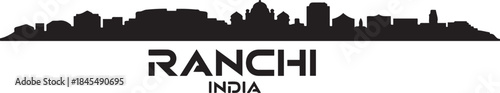 Ranchi Skyline Vector with India. design Vector black silhouette