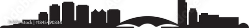 Minimalist Pasir Ris Skyline. design Vector black silhouette