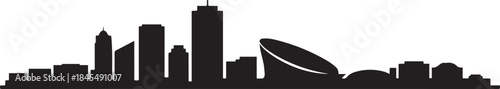 Lagos skyline silhouette. Landscape Lagos, Nigeria. Vector illustration. design Vector black silhouette
