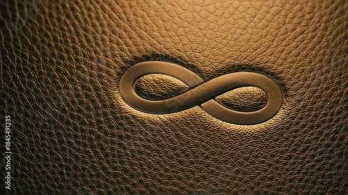 Wallpaper Mural Embossed Leather Infinity Logo Closeup Torontodigital.ca