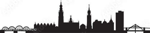 Hamburg. The city skyline. design Vector black silhouette