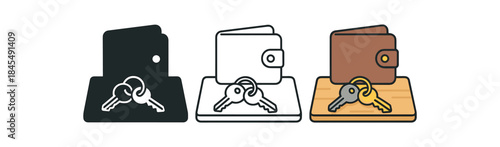 daily routine keys and wallet on entry table