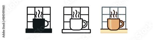 daily routine cup of coffee on kitchen