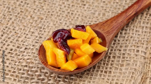 Wallpaper Mural Spoonful of Diced Mango with Jam Torontodigital.ca