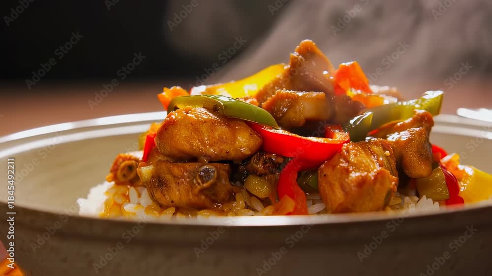 custom made wallpaper toronto digitalSteaming Fajita Chicken Rice Bowl