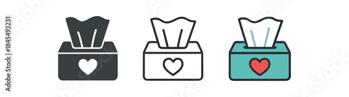 emotional hygiene tissue box with small heart