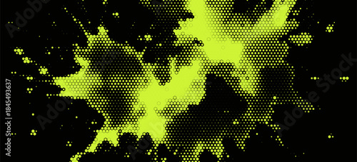 Punk grange background with acid green motion light effect. 90s rave aesthetics. Vector overlay surface.
