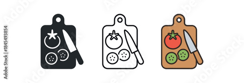 daily routine cutting board with sliced vegetables