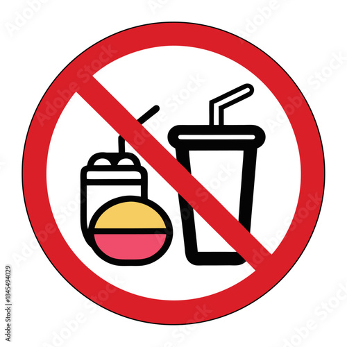 no unhealthy foods and drink sign