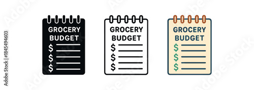daily routine notebook with grocery budget notes