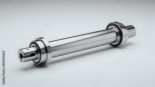 Precision engineered metal drive shaft assembly with bearings and keyway features