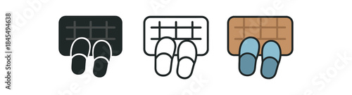 daily routine home slippers near door mat