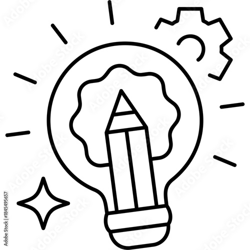 Line Art Creative Solution Icon