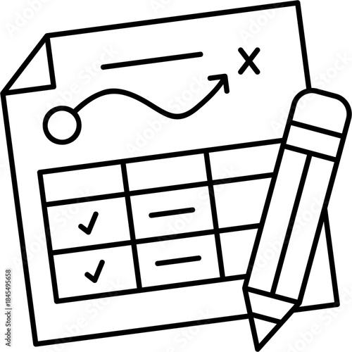 Line Art Action Plan Icon