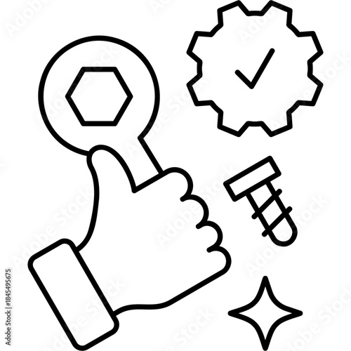 Line Art Service Fix Icon