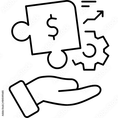 Line Art Business Solution Icon