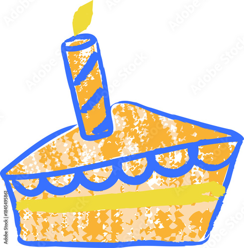 Cake Slice with Candle