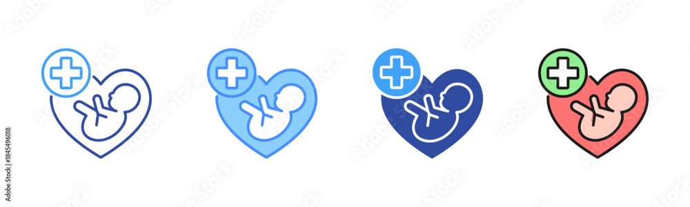 Obraz premium Pediatric Icon, Multi Styles Icon Set