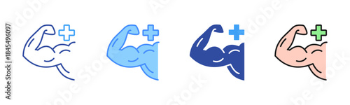 Physical Therapy Icon, Multi Styles Icon Set