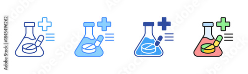 Pharmacology Icon, Multi Styles Icon Set