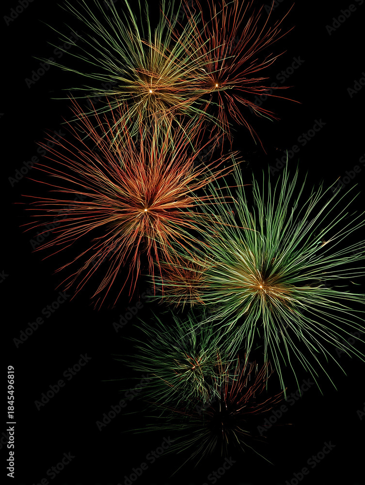 Fototapeta premium Colorful fireworks exploding during night celebration
