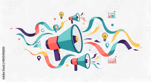 Promotion and Marketing Megaphone Concept Illustration