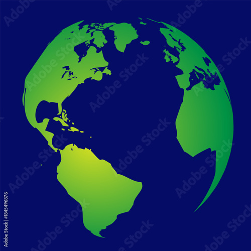 World globes maps  Europe, Asia, North and South America, Oceania, Africa globe maps. Earth globe icons isolated on blue background. Vector illustration.