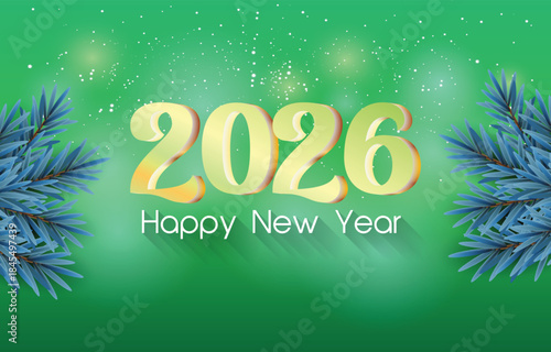 happy new year 2026 background with shiny colorful light