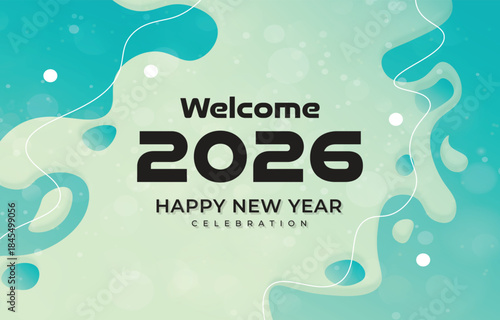 happy new year 2026 celebration with modern design background