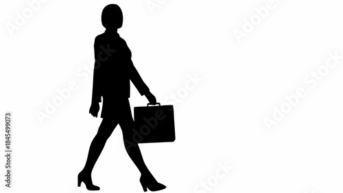 Confident businesswoman walking with briefcase in hand