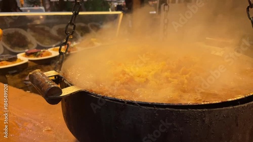 Local food cooking in the Christmas market in Tallin's old town
