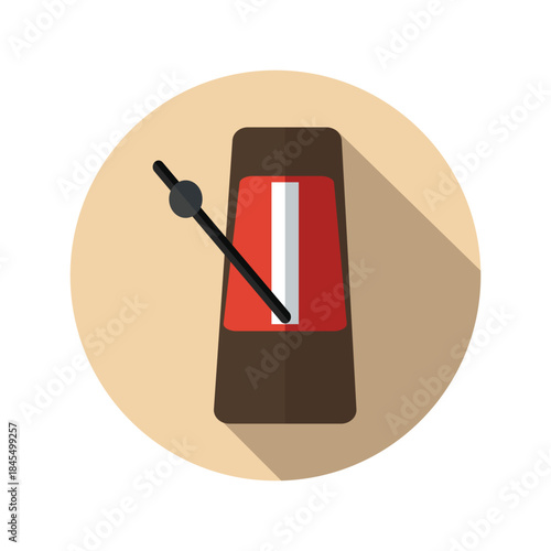 Flat design metronome vector icon with long shadow