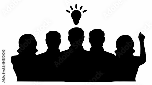 Business team brainstorming with creative idea lightbulb moment