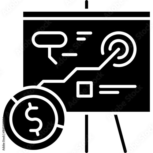 Glyph Solid Business Strategy Icon