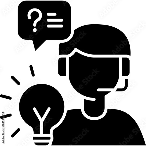 Glyph Solid Customer Solution Icon