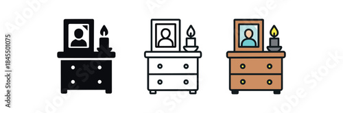 daily comfort photo frame and candle on dresser