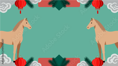 Background of the Year of the Horse Poster