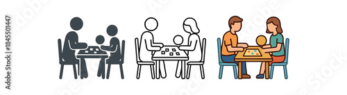 mindful parenting family table with board game