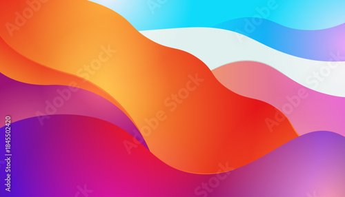 Colorful Abstract Background with Dynamic Wave Shapes